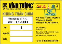 Nhãn trần chìm loại 1 - Nhận dạng sản phẩm Vĩnh Tường 2012